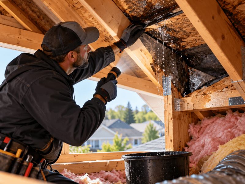 Attic Roof Leak Inspection